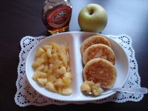 Crumpets aux pommes et sirop d'érable