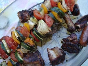 Brochettes de légumes d'été