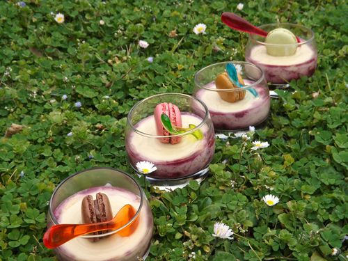 Verrines savoureuses de fruits rouges et crème chocolat-café