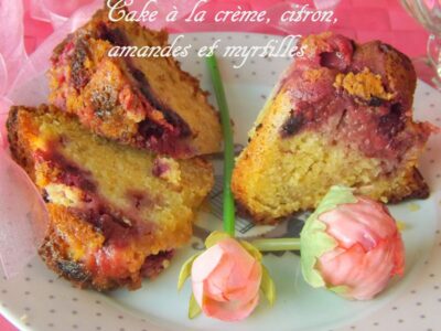 Gâteau Facile à la Crème, Citron et Myrtilles 🍋