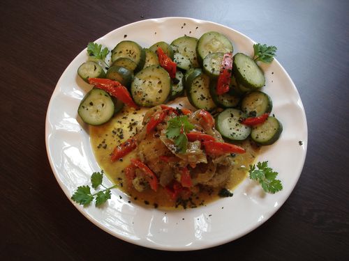 Cuisses de poulet savoureuses au curry, coco et soja