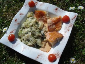 <strong>Filet de haddock et poireaux à la crème de paprika</strong>