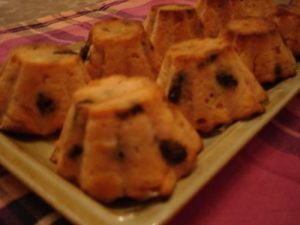 <strong>Fondants aux pommes, biscuits roses et pépites de chocolat</strong>