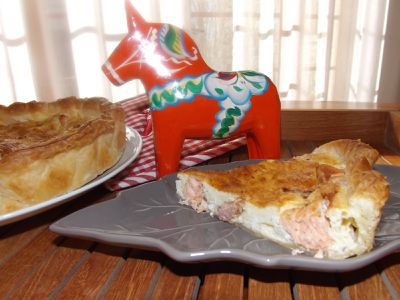 Recette facile : Tarte terre-mer savoureuse au saumon et chèvre