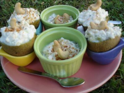 Recette facile : Crème de crabe en coque de kiwi
