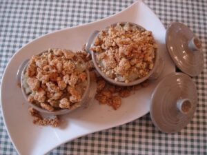 Cocotte de topinambours et son crumble de noisettes