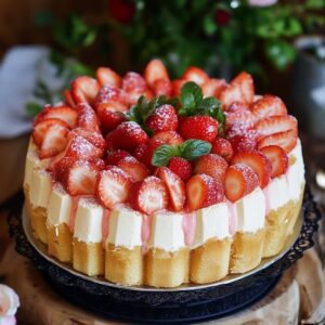 Charlotte Fraises Élégante : Dessert Raffiné et Savoureux