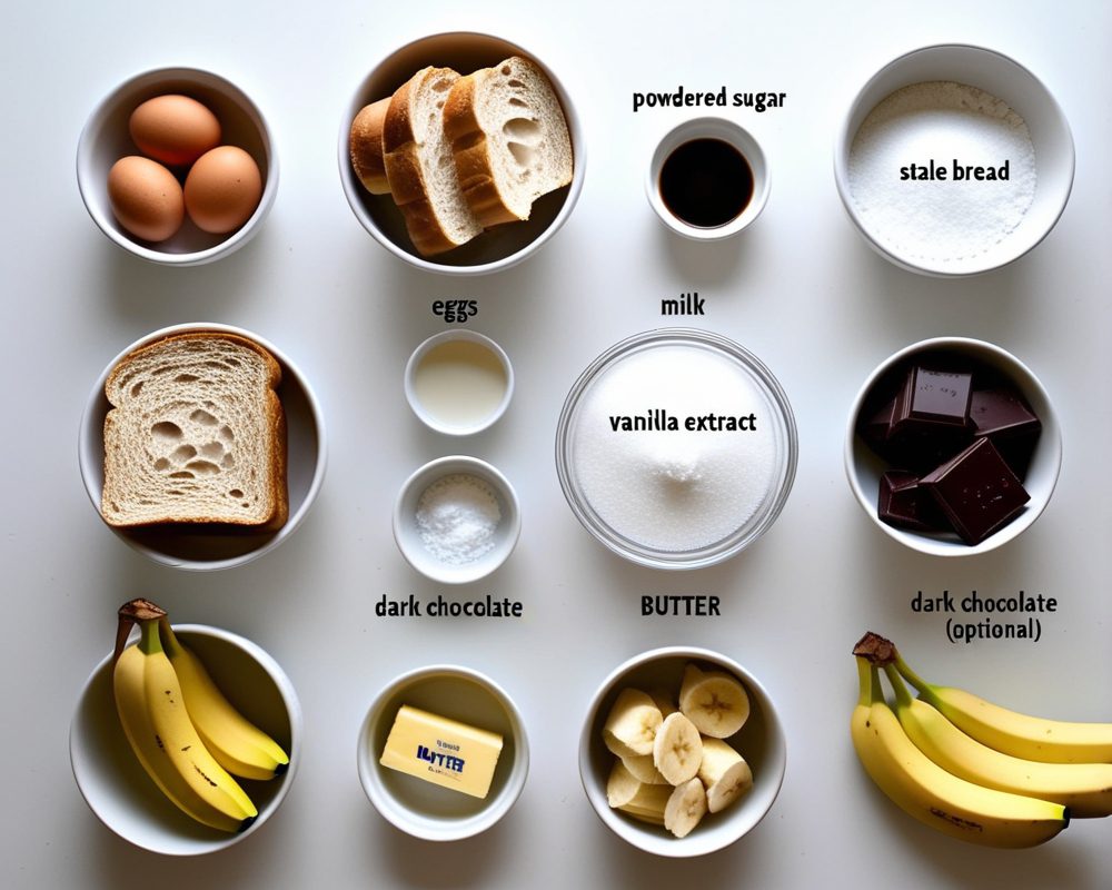 ingredients-de-la-recette-delicieux-pain-perdu-chocolat-banane-recette-facile