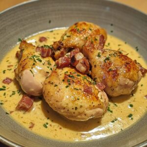 Poulet Moutarde Lardons