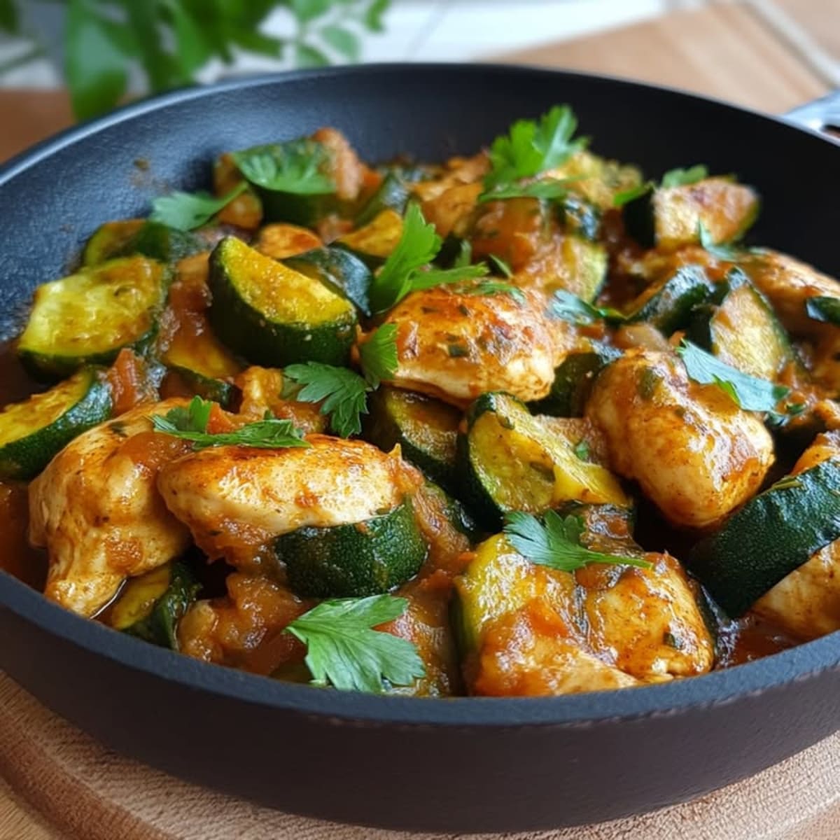 Recette Épicée de Poulet aux Courgettes