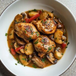 Recette Poulet Moutarde et Champignons Délicieuse