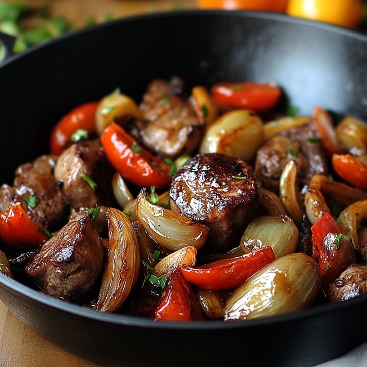 Sauté Bœuf Poivrons Oignons: Recette Délicieuse