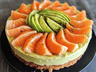 Epatez vos Invités avec ce Cheesecake Salé à l’Avocat et au Saumon: Une Recette Facile et Irrésistible !