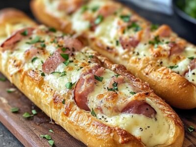 Recette Irresistible : Baguettes Farcies au Jambon et à la Mozzarella – Un Délice à Partager