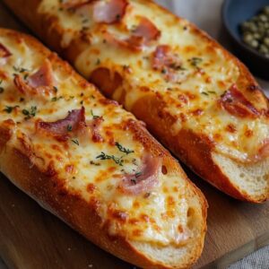 Baguettes au jambon et à la mozzarella