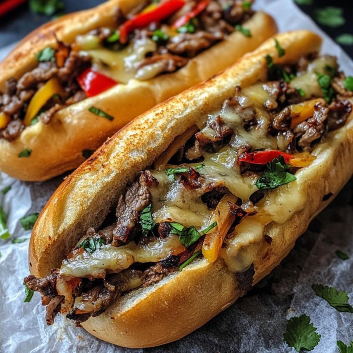 Délicieux Sandwich Philly Cheesesteak fait maison