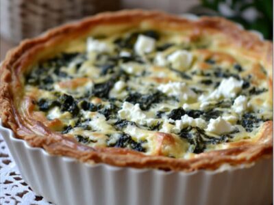 Découvrez la Recette Irrésistible de Quiche aux Épinards et Feta pour un Repas Léger et Savoureux