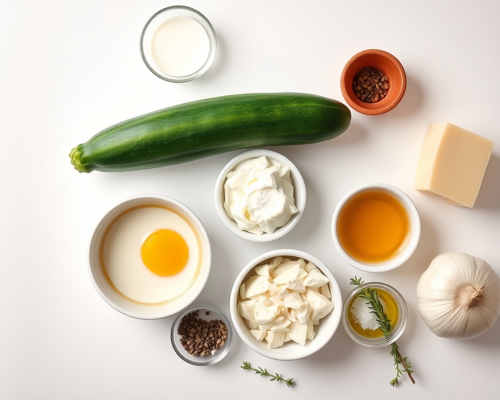 ingredients-de-la-recette-flans-courgettes-savoureux