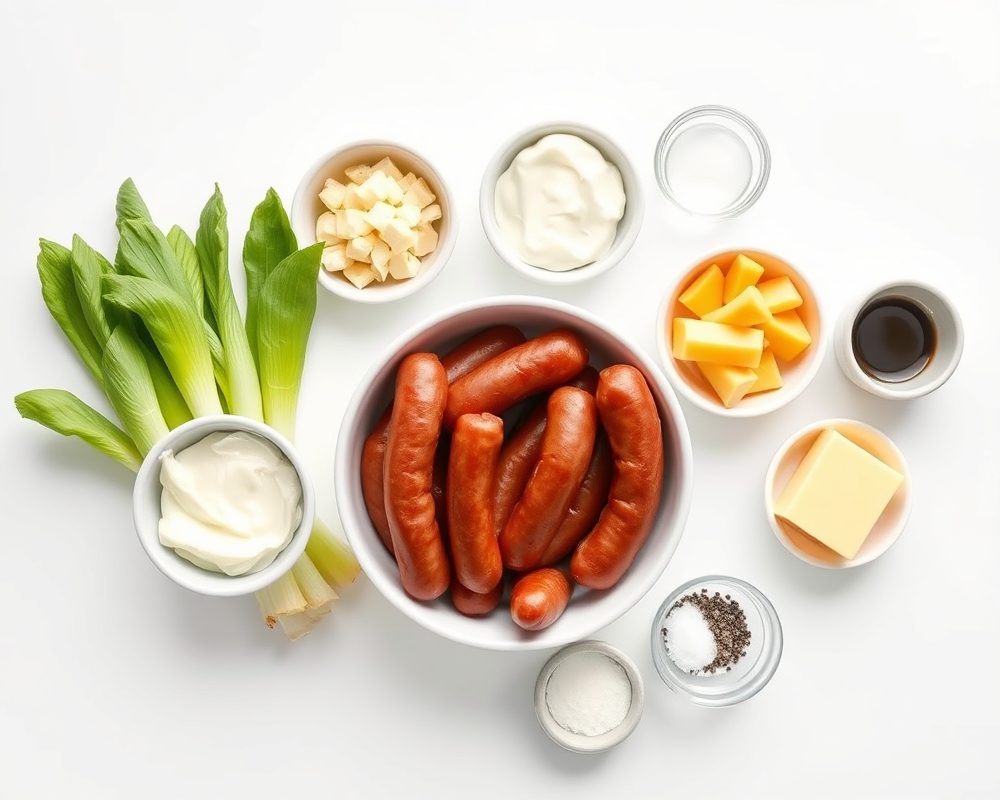 ingredients-de-la-recette-fondue-endives-saucisses