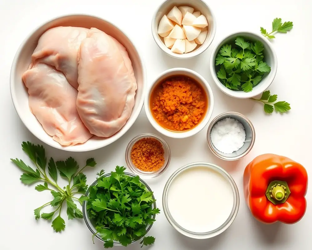 ingredients-de-la-recette-poulet-curry-savoureux