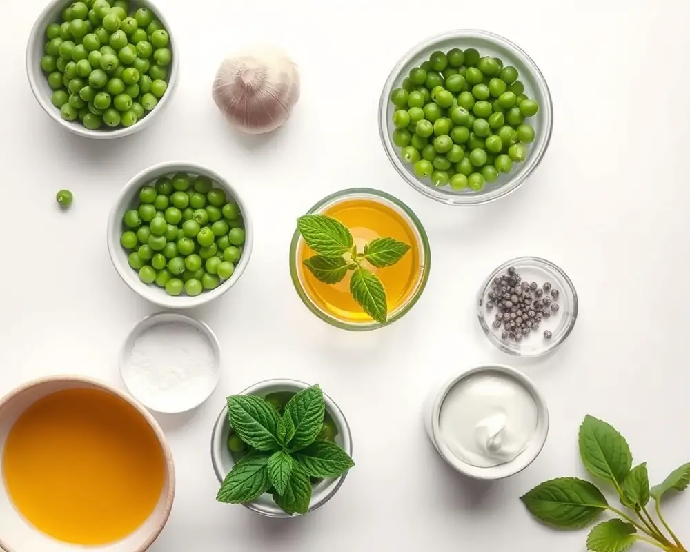 ingredients-de-la-recette-veloute-petits-pois-menthe