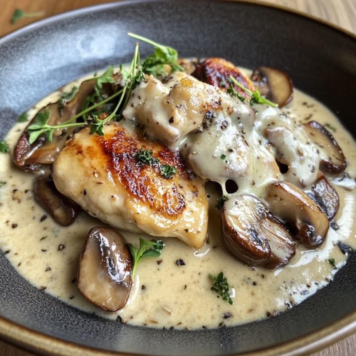 Poulet Champignons Crémeux