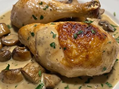 Recette Exquise : Poulet à la Moutarde et aux Champignons, Un Plat Réconfortant Inoubliable