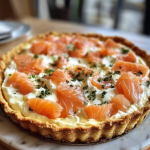 Quiche au Saumon et au Fromage Boursin