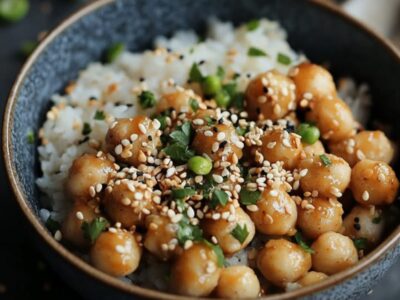 Découvrez l’Explosion de Saveurs : Recette Facile de Pois Chiches au Miso et Sésame Croustillants et Irrésistibles