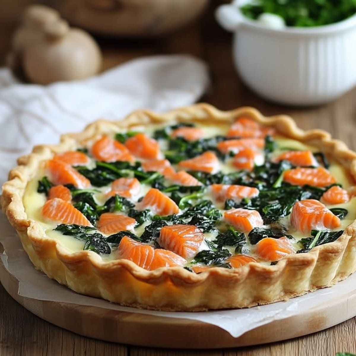 Saumon Épinards Tarte