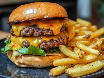 Recette Infaillible pour un Hamburger Double Smash et Frites Croustillantes : Le Plaisir Paresseux pour un Dîner Rapide