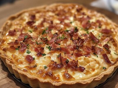 Recette Incontournable : Tarte Divine au Camembert et Lardons pour un Repas Réconfortant