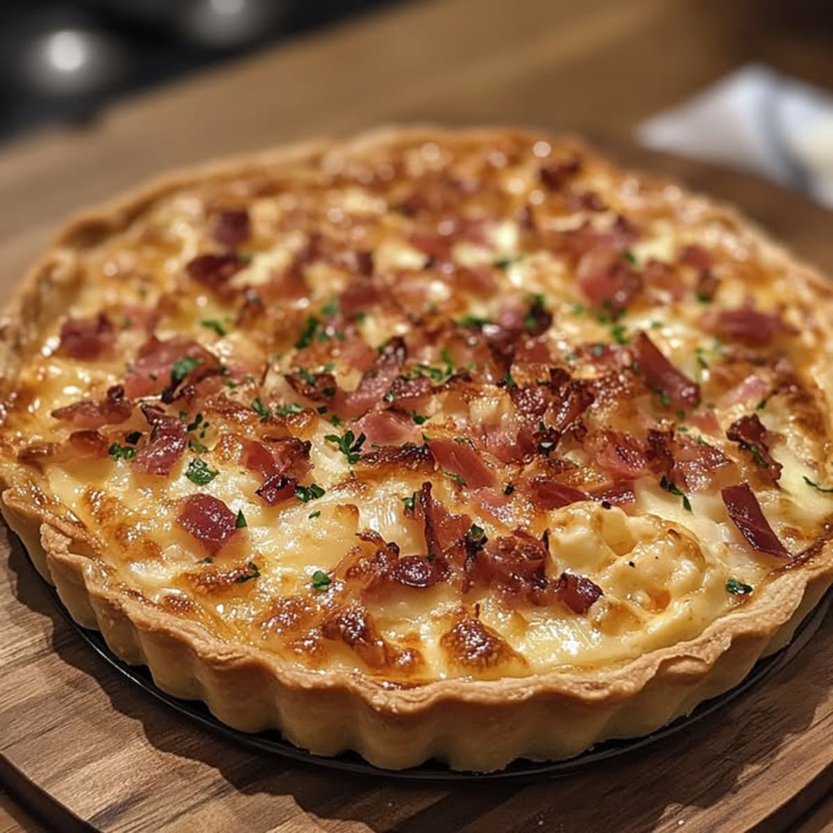 Tarte au Camembert et aux Lardons