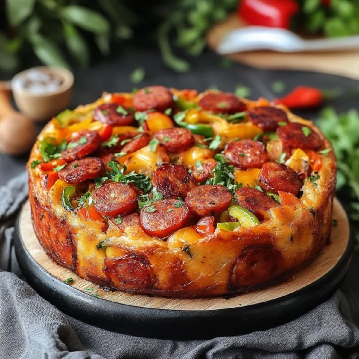 Chorizo Poivron Cake