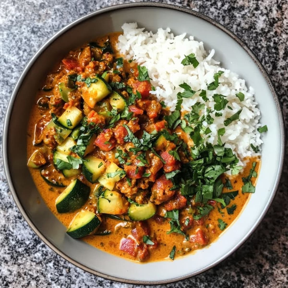 Courgettes et Chorizo au Curry