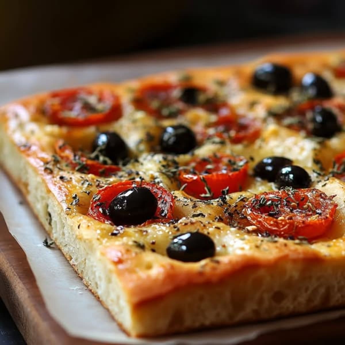 Focaccia Tomates Olives