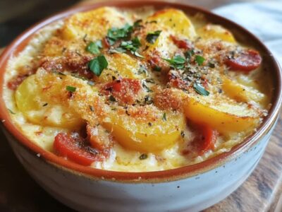 Gratin Délicieux de Pommes de Terre et Chorizo à la Béchamel