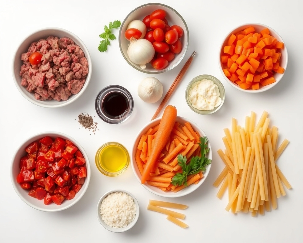 ingredients-de-la-recette-bolognaise-maison-facile