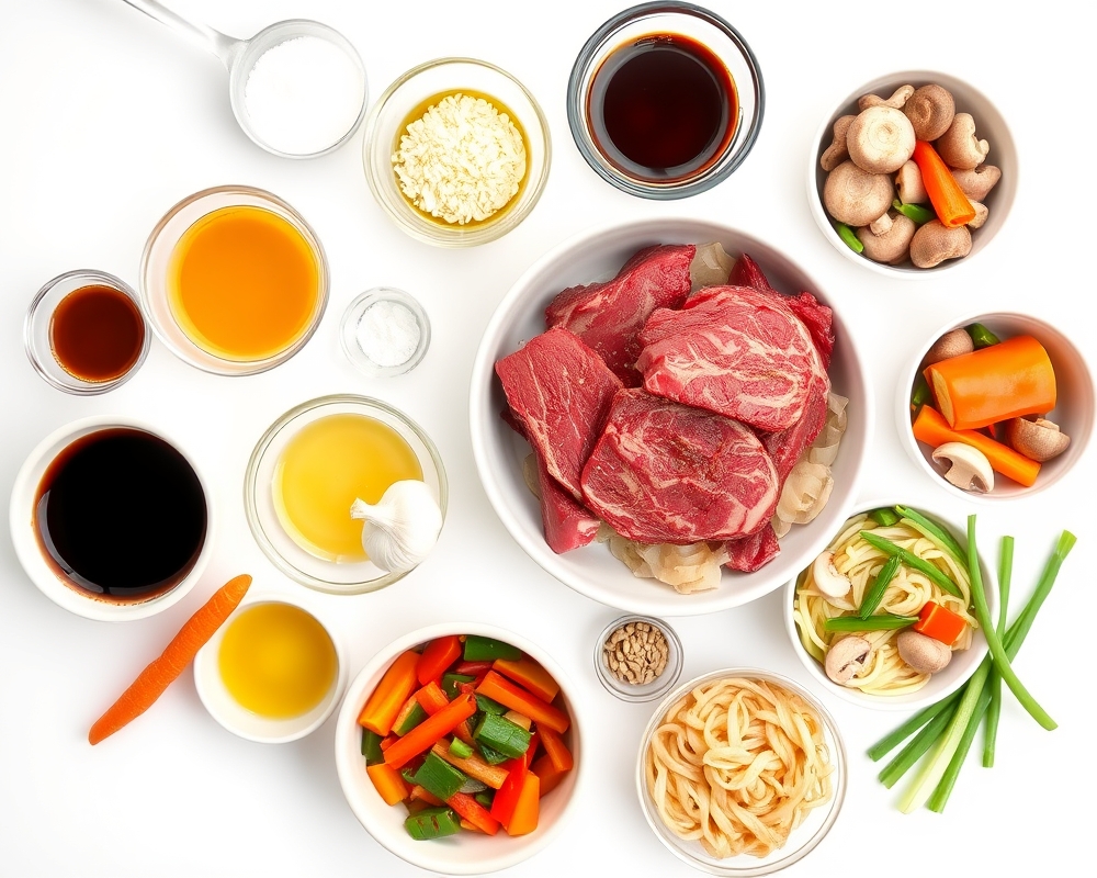 ingredients-de-la-recette-lo-mein-boeuf-savoureux