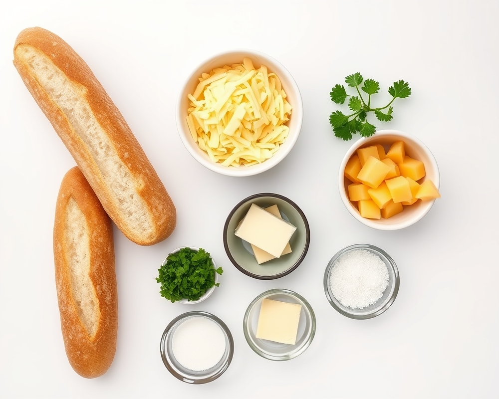 ingredients-de-la-recette-pain-fromage-ail