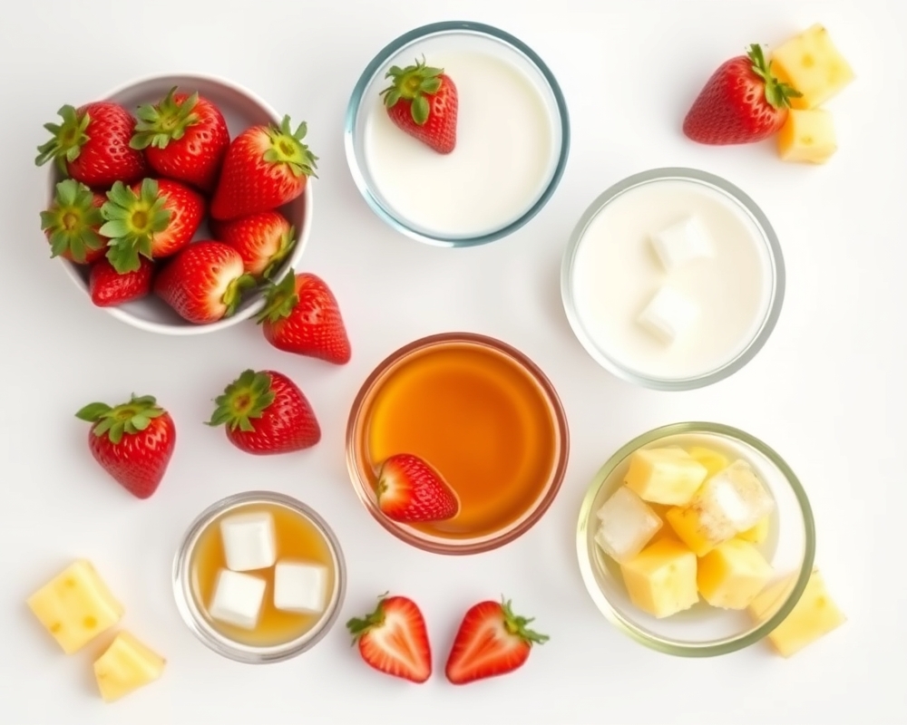 ingredients-de-la-recette-pina-colada-fraises