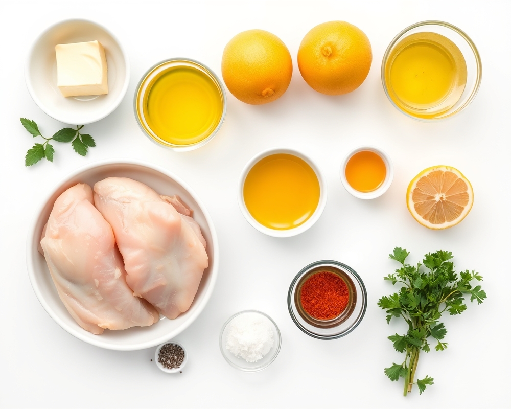 ingredients-de-la-recette-poulet-citronne-croustillant