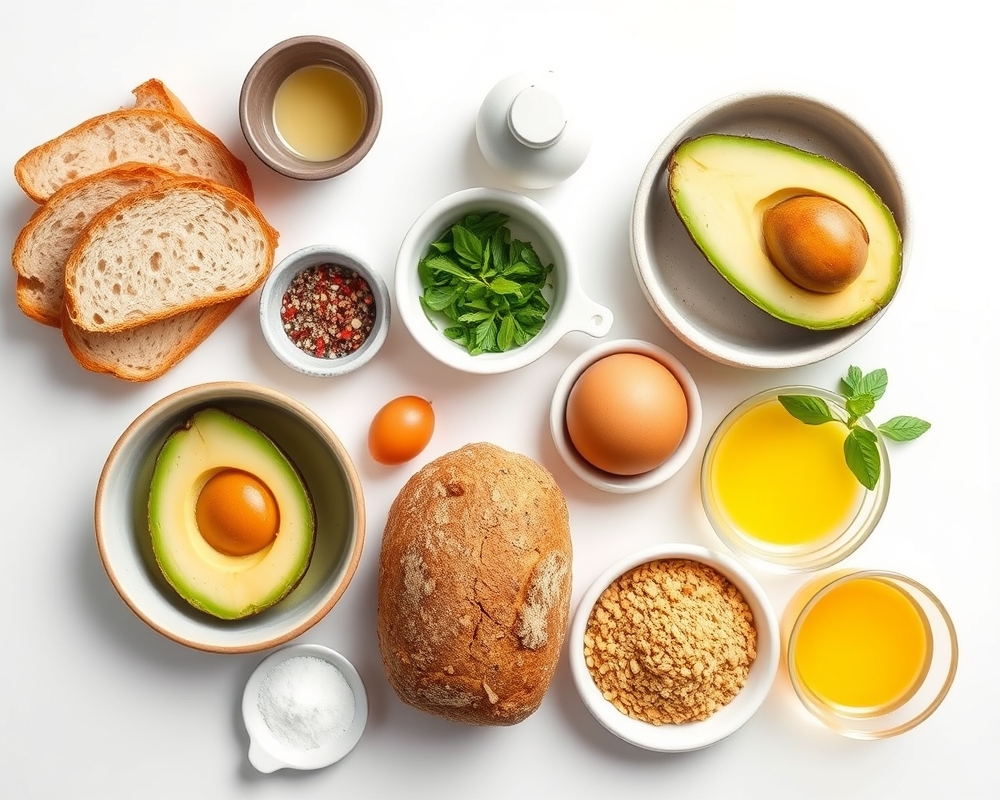 ingredients-de-la-recette-toast-avocat-oeufs