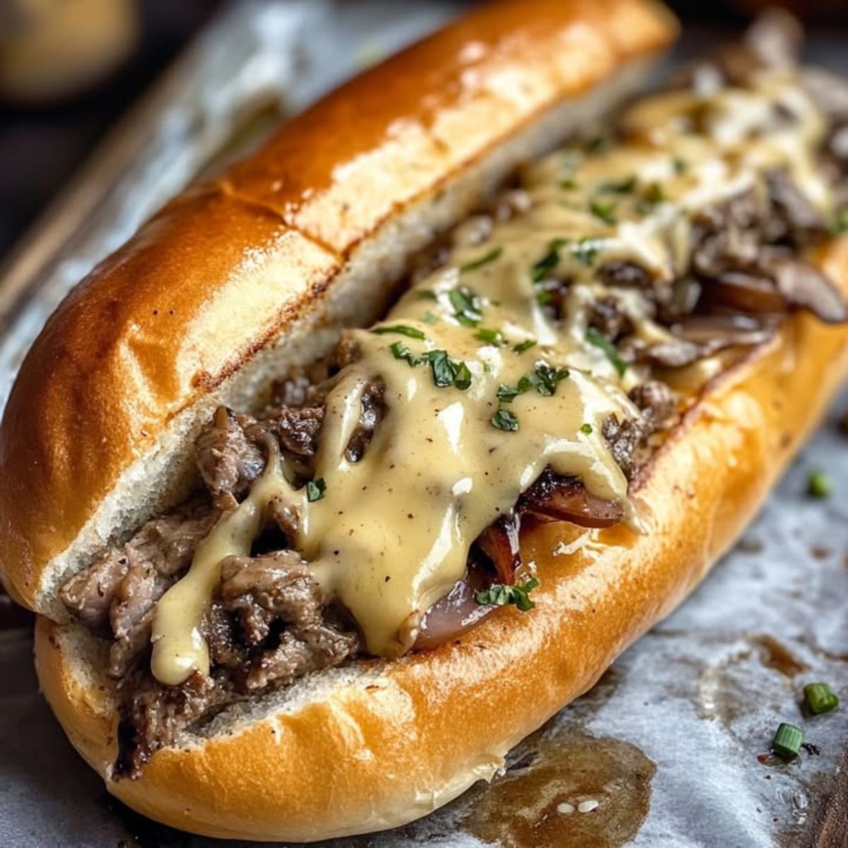 Pain Viande Cheesesteak