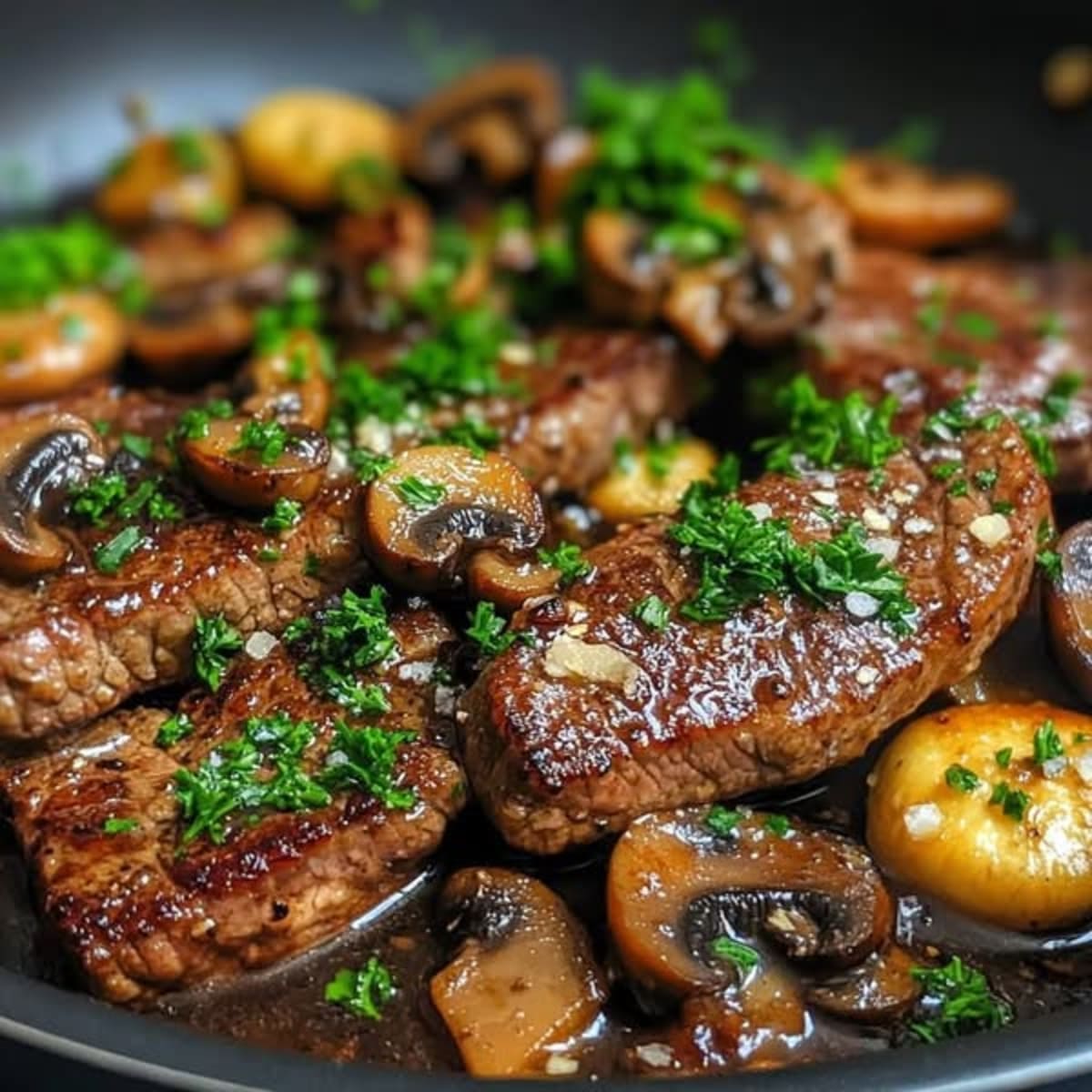 Steak Beurre Champignons