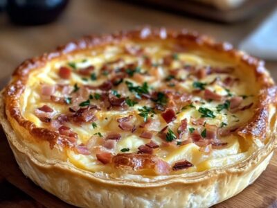 Délectez-vous de la Tarte au Camembert et Lardons !