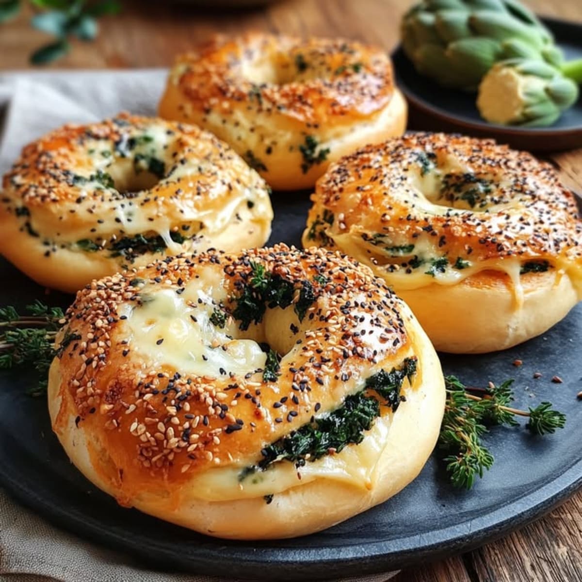 Bagels Épinards Fromage