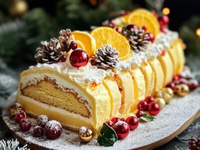 Éblouissante Bûche de Noël Citron-Mascarpone à Croquer