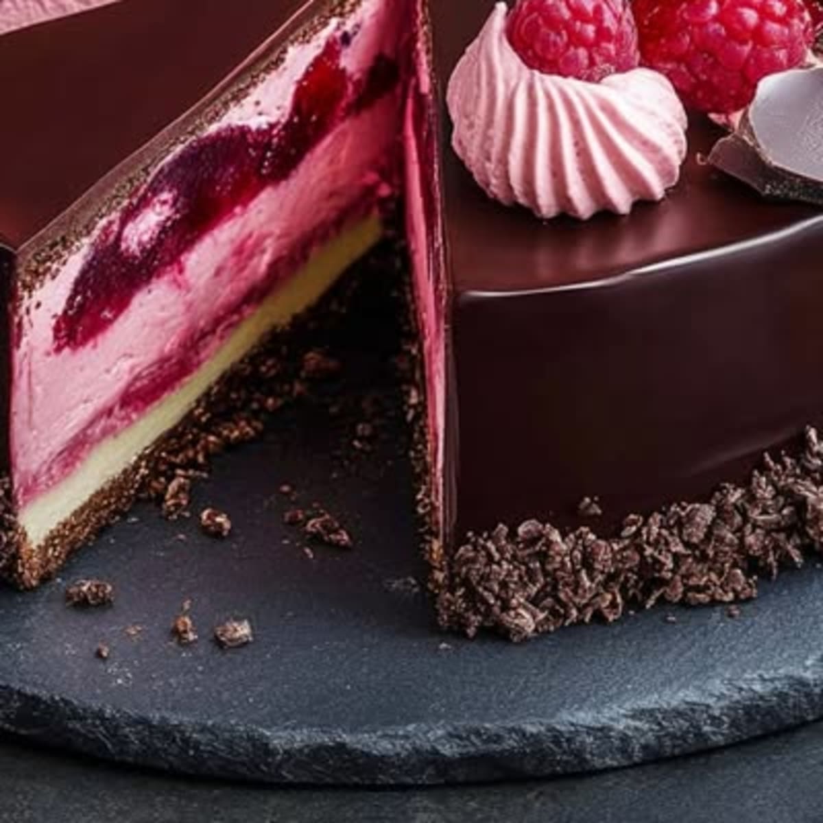 Chocolat Framboise Entremets2