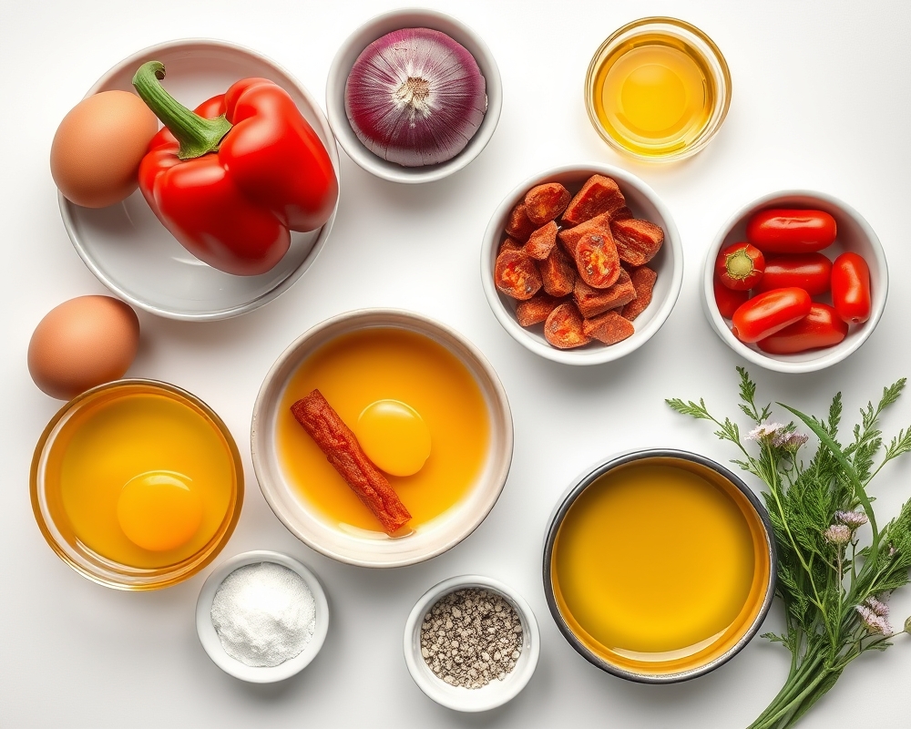 ingredients-de-la-recette-oeufs-espagnols-savoureux